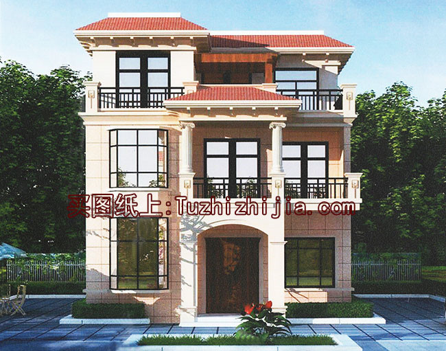 5套農(nóng)村三層房屋圖，主體15萬，不用攢錢都能建