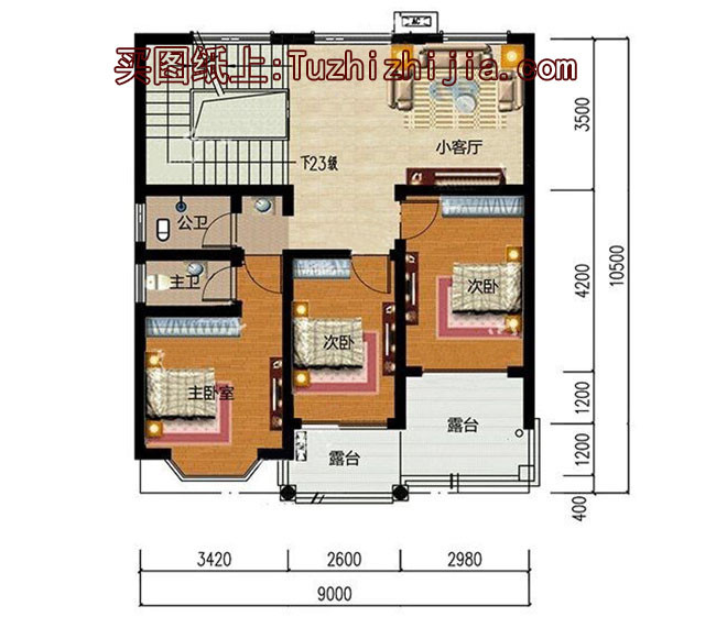 5套農(nóng)村三層房屋圖，主體15萬，不用攢錢都能建