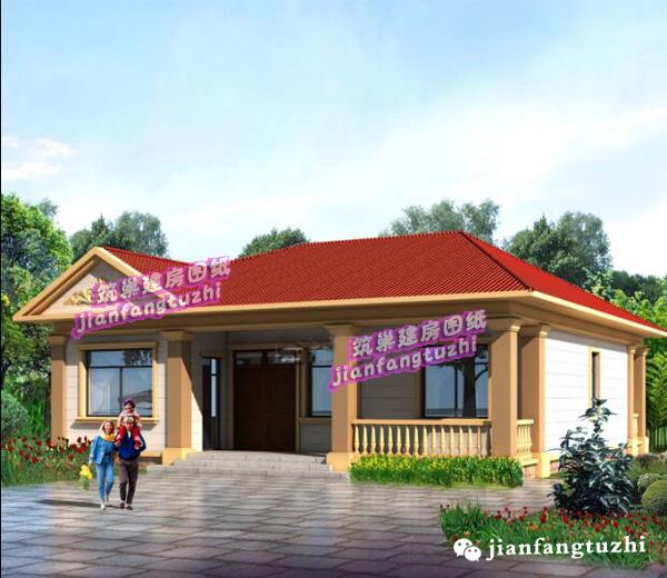 一層農(nóng)村別墅設(shè)計圖，2廳4臥，造價15萬，經(jīng)濟(jì)實用。