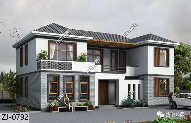 兩層中式別墅，12×9米，很受歡迎，多功能設(shè)計，只為農(nóng)村舒適生活。