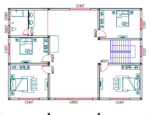農(nóng)村三層自建房，占地210㎡53萬(wàn)1廳10臥帶堂屋，特別適合農(nóng)村大家庭居住。