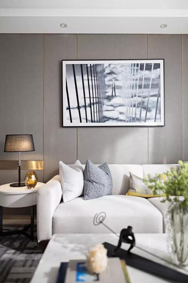 現(xiàn)代簡約風(fēng)小戶型公寓裝修，92㎡，采用抽象化的藝術(shù)，灰度空間的高級(jí)感。