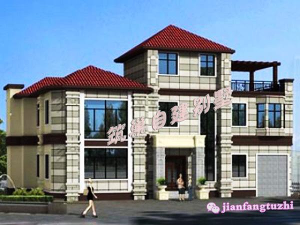 二層半帶車庫(kù)農(nóng)村自建別墅設(shè)計(jì)圖，150平方米，外觀時(shí)尚，有個(gè)性！