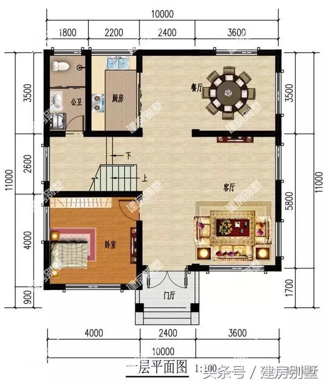 二層別墅設(shè)計(jì)圖，10×11米，造價(jià)不到20萬，建兩棟都不貴。