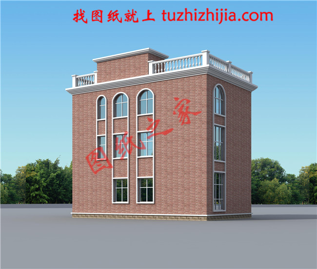 三層農(nóng)村蓋房設計圖，占地90平面左右，屋頂設置成露臺