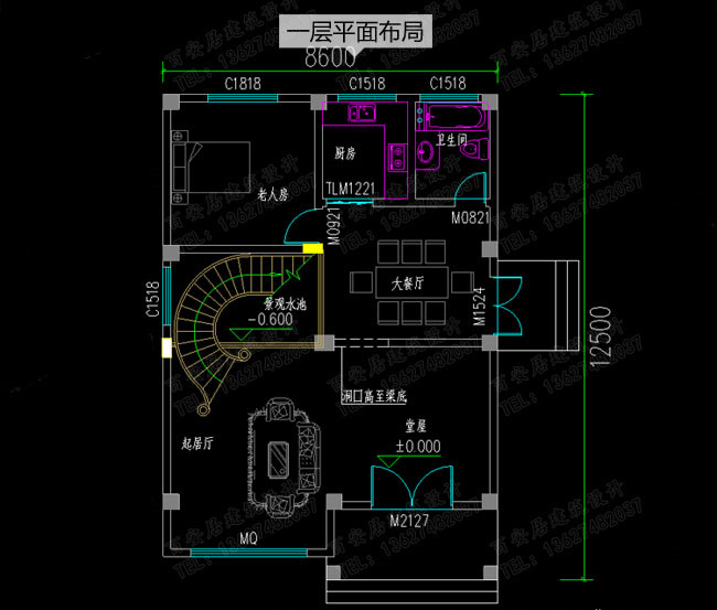 8米寬12米長(zhǎng)房屋設(shè)計(jì)圖及效果圖，10套全新設(shè)計(jì)圖紙