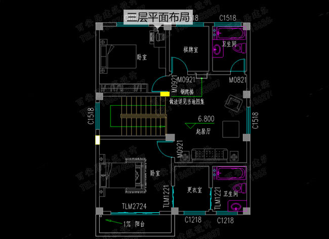 8米寬12米長(zhǎng)房屋設(shè)計(jì)圖及效果圖，10套全新設(shè)計(jì)圖紙