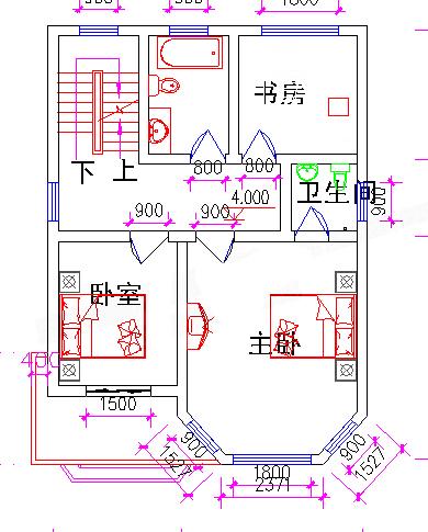 三層小戶型別墅設(shè)計圖，80平米，3廳5臥帶閣樓層車庫，造價20萬。