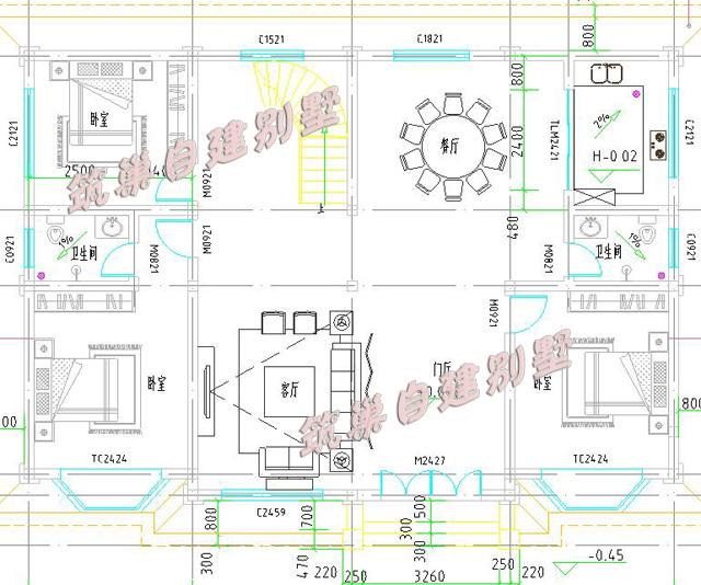 160平方米二層農(nóng)村自建別墅設(shè)計圖，造型極其精致美觀。