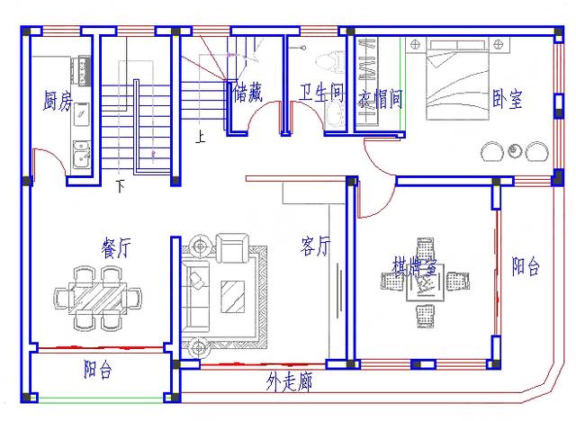 四層帶商鋪多功能別墅設(shè)計(jì)圖，占地100平方米，豪華大氣，造價(jià)40萬。