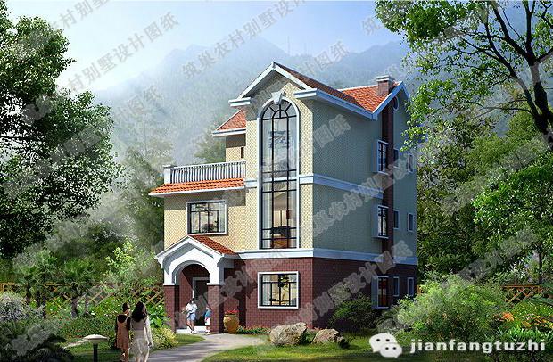 9×12米三層農(nóng)村別墅圖，1廳5臥，造價(jià)25萬(wàn)，帶屋頂花園棋牌活動(dòng)室，功能布局合理齊全且多樣