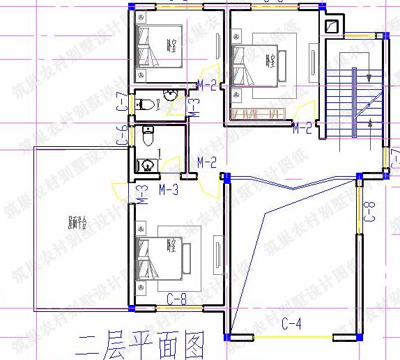 13×14米二層農(nóng)村自建房，1廳5臥，挑空客廳+套房+車庫，美觀大氣。