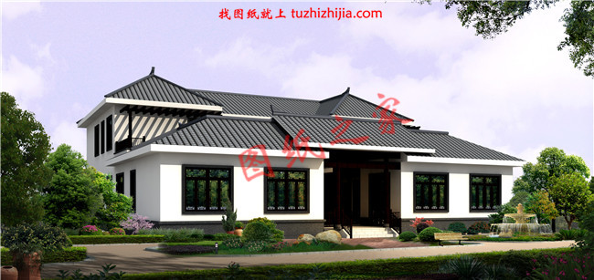 二層小型簡單四合院設(shè)計圖，戶型方正，左右對稱，傳統(tǒng)文化的傳承