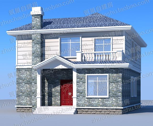 二層別墅設(shè)計(jì)圖，1廳5臥，造價(jià)30萬(wàn)，挑空客廳+套房。