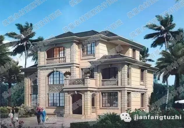 2廳6臥三層別墅設計圖，帶健身廳+豪華套房，造價35萬。