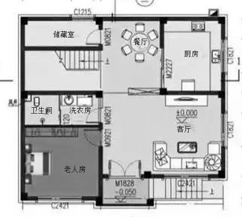 3廳5臥三層農(nóng)村別墅設(shè)計(jì)圖，11×10米，造價(jià)25萬(wàn)，涼亭+娛樂(lè)廳+觀景陽(yáng)臺(tái)。