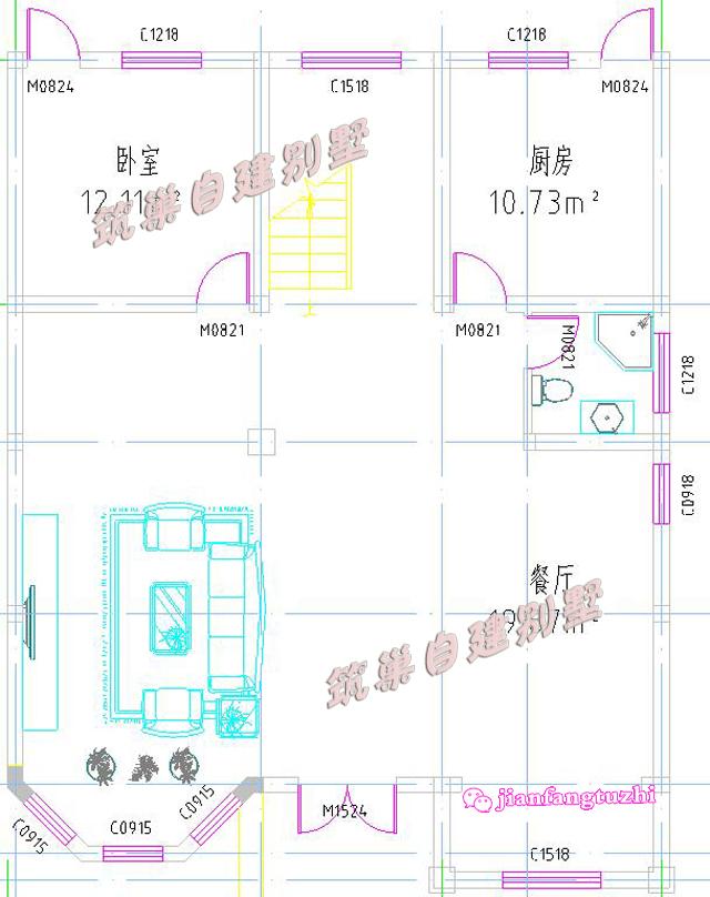 四層農(nóng)村自建房，10*13米，預算50萬，戶型簡單方正，實用。