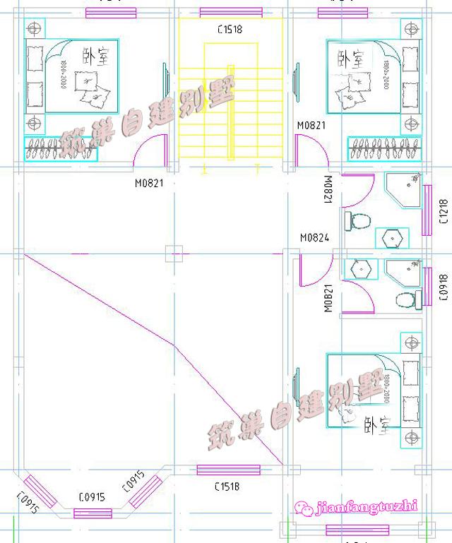 四層農(nóng)村自建房，10*13米，預算50萬，戶型簡單方正，實用。