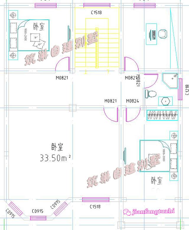 四層農(nóng)村自建房，10*13米，預算50萬，戶型簡單方正，實用。