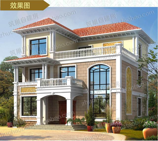 三層別墅設(shè)計(jì)圖，2廳6臥110㎡，造價(jià)25萬(wàn) ，帶豪華套房。