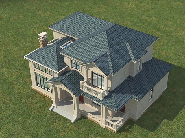 二層農(nóng)村別墅設(shè)計(jì)圖，占地160㎡，造價(jià)30萬，1廳5臥帶豪華套房