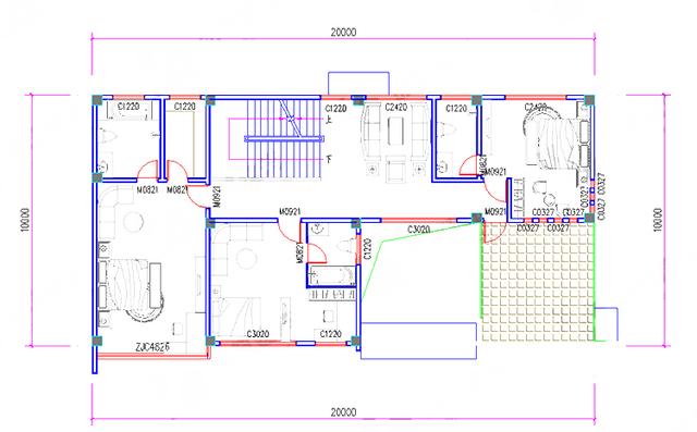 20×10米現(xiàn)代四層別墅設(shè)計(jì)圖，4廳10臥，造價(jià)40萬(wàn)，紙茶室+挑空客廳+套房