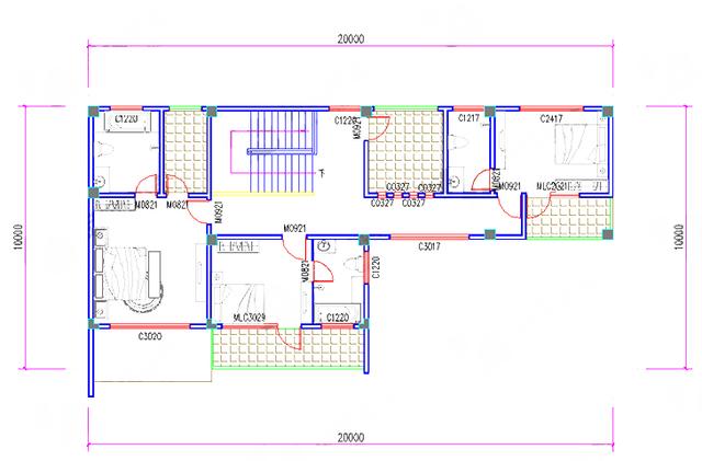 20×10米現(xiàn)代四層別墅設(shè)計(jì)圖，4廳10臥，造價(jià)40萬(wàn)，紙茶室+挑空客廳+套房