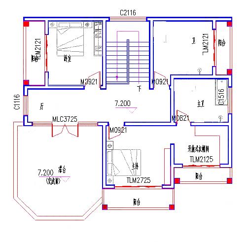 三層獨(dú)棟別墅設(shè)計(jì)圖，2廳8臥，地下車(chē)庫(kù)+挑空客廳+豪華主臥，造價(jià)42萬(wàn)