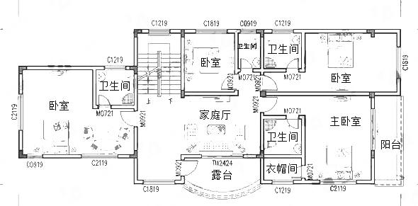 三層西班牙風(fēng)格別墅設(shè)計(jì)圖，3廳9臥帶地下車庫(kù)+套房，占地160㎡，造價(jià)60萬
