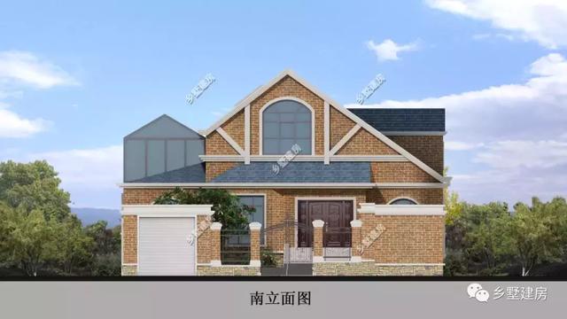 農(nóng)村二層別墅圖主體造價(jià)僅需29萬(wàn)左右，帶車(chē)庫(kù)、露臺(tái)，配超大庭院，既實(shí)用又美觀(guān)！