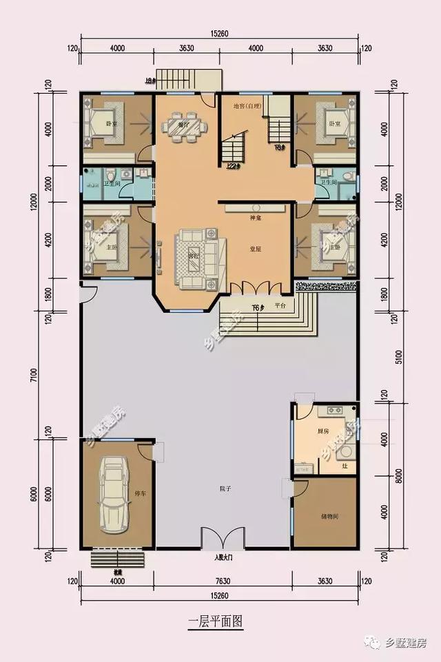 農(nóng)村二層別墅圖主體造價(jià)僅需29萬(wàn)左右，帶車(chē)庫(kù)、露臺(tái)，配超大庭院，既實(shí)用又美觀(guān)！