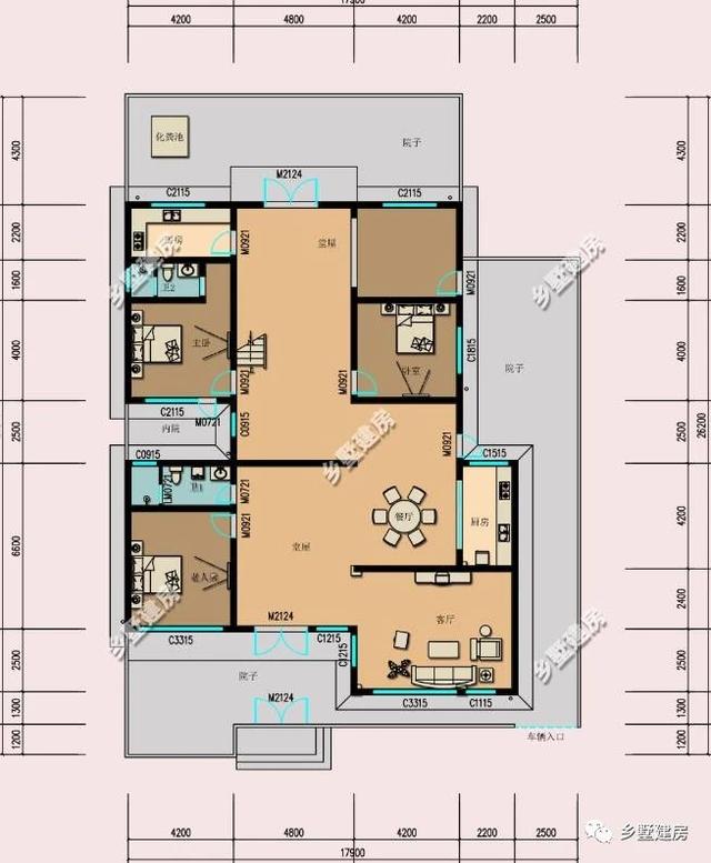 新中式農(nóng)村四合院別墅圖，帶小院和露臺(tái)，讓你的房子脫穎而出