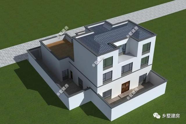新中式農(nóng)村四合院別墅圖，帶小院和露臺(tái)，讓你的房子脫穎而出