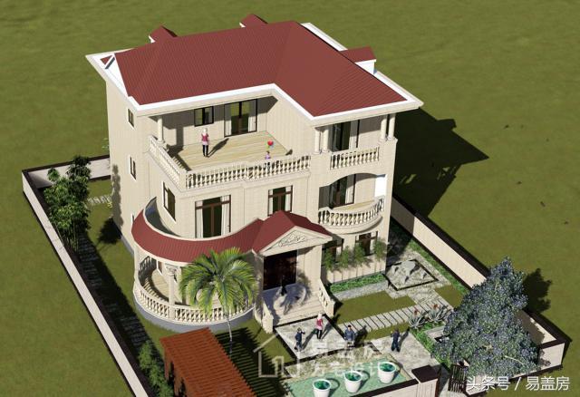 三層歐式別墅圖，方、圓的經(jīng)典結合，讓你在村內(nèi)享受品質生活