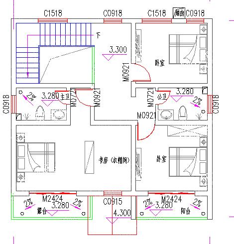 二層農(nóng)村自建房，占地一百平，戶型方正，簡單大方
