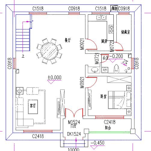 二層農(nóng)村自建房，占地一百平，戶型方正，簡單大方