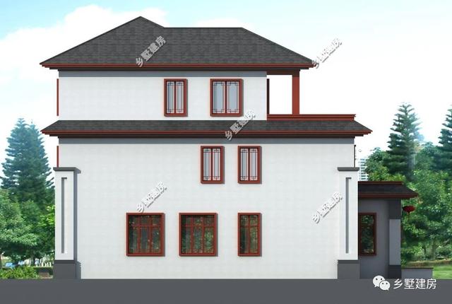 新中式農(nóng)村四合院別墅設(shè)計(jì)圖，簡單大方，和家人一起感受寧靜淡雅的生活是一件多么棒的事