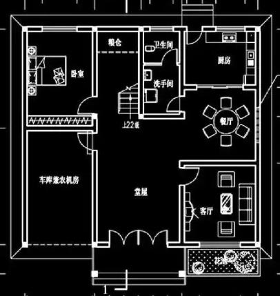 占地150㎡二層農(nóng)村住房設(shè)計(jì)圖，簡(jiǎn)單實(shí)用，低調(diào)的外觀設(shè)計(jì)以及不高的造價(jià)特別適合普通農(nóng)村家庭