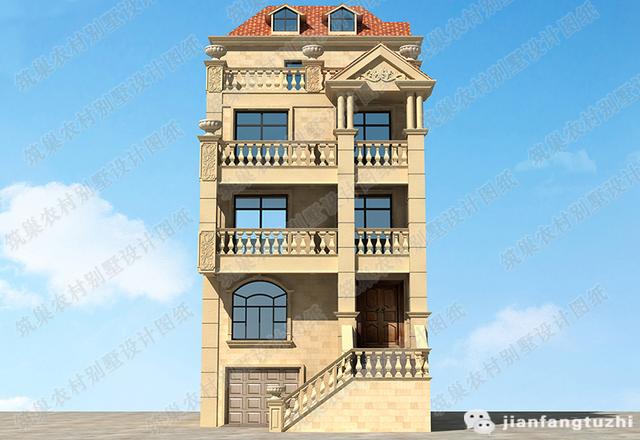 五層農(nóng)村小別墅設(shè)計(jì)圖，占地不夠，加層來湊，可以給住戶帶來很好的居住和視覺感受