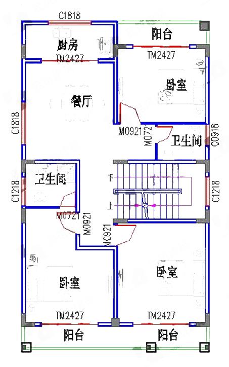 五層農(nóng)村小別墅設(shè)計(jì)圖，占地不夠，加層來湊，可以給住戶帶來很好的居住和視覺感受