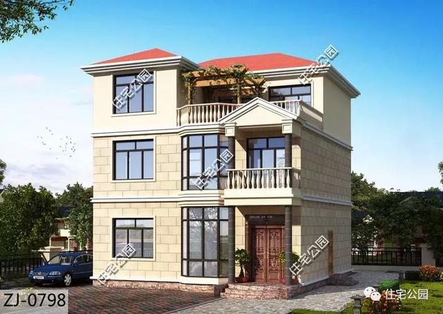 自建簡歐式三層別墅設(shè)計(jì)圖，占地9X9米經(jīng)典實(shí)用，最適合農(nóng)村