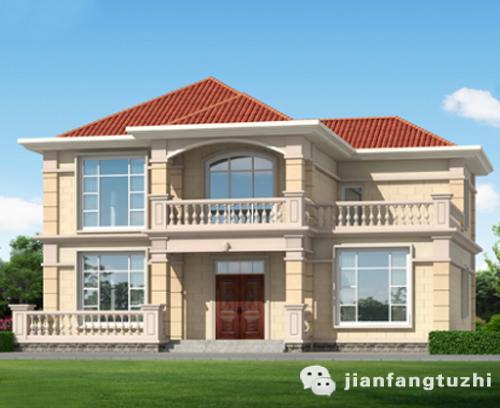 農(nóng)村二層簡約實(shí)用別墅設(shè)計(jì)圖，150平方米2廳5臥帶陽臺露臺，功能齊全，一個字：棒！