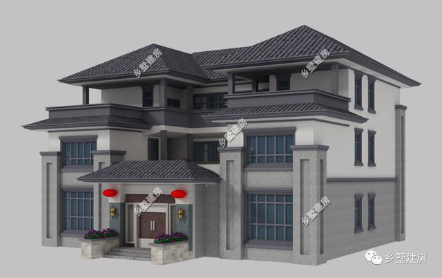 中式三層農(nóng)村自建別墅設(shè)計圖，性價比高，你值得擁有