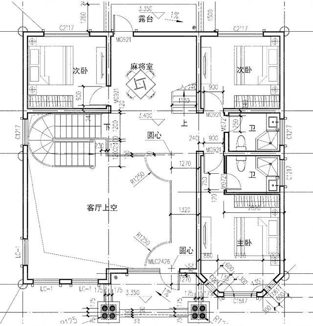 2廳7臥三層獨棟別墅設(shè)計圖奢華大氣，尊貴豪華，挑空客廳+麻將室+娛樂室+套房