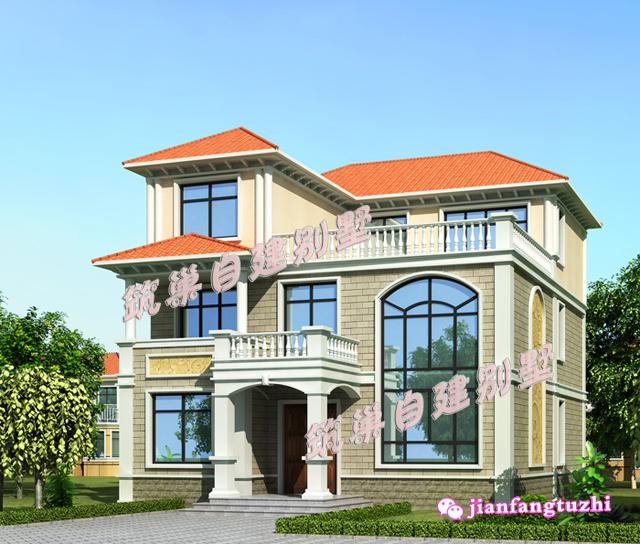 經(jīng)濟(jì)實(shí)用三層農(nóng)村復(fù)式別墅設(shè)計(jì)圖效果圖，布局合理，適合農(nóng)村自建