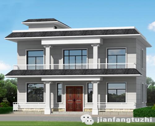 二層平頂農(nóng)村自建房12×9米2，2廳7臥全套設(shè)計圖，施工難度不大，適合農(nóng)村建造