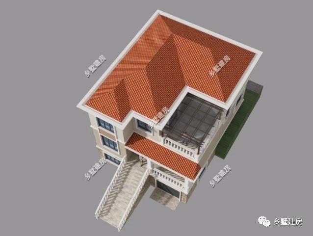 5室2廳4衛(wèi)帶車庫的三層歐式別墅設(shè)計圖，簡約大氣，20多萬能建這樣一套別墅也是很超值了！