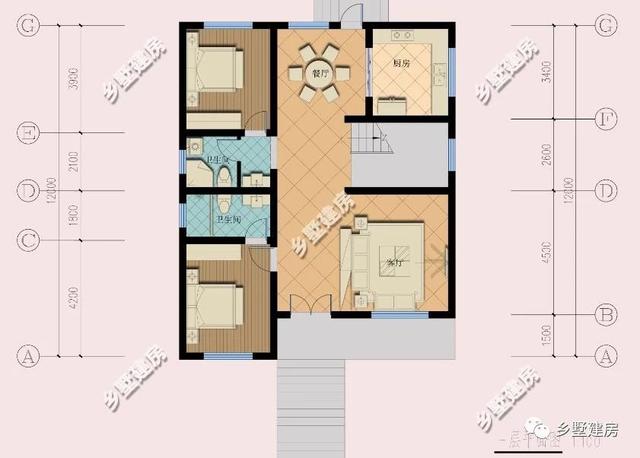 5室2廳4衛(wèi)帶車庫的三層歐式別墅設(shè)計圖，簡約大氣，20多萬能建這樣一套別墅也是很超值了！