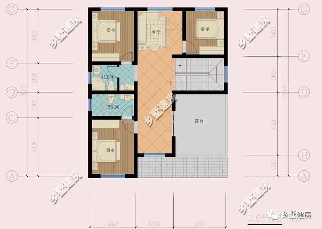 5室2廳4衛(wèi)帶車庫的三層歐式別墅設(shè)計圖，簡約大氣，20多萬能建這樣一套別墅也是很超值了！