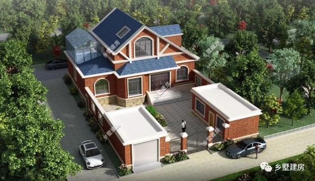 5室2廳4衛(wèi)帶車庫的三層歐式別墅設(shè)計圖，簡約大氣，20多萬能建這樣一套別墅也是很超值了！